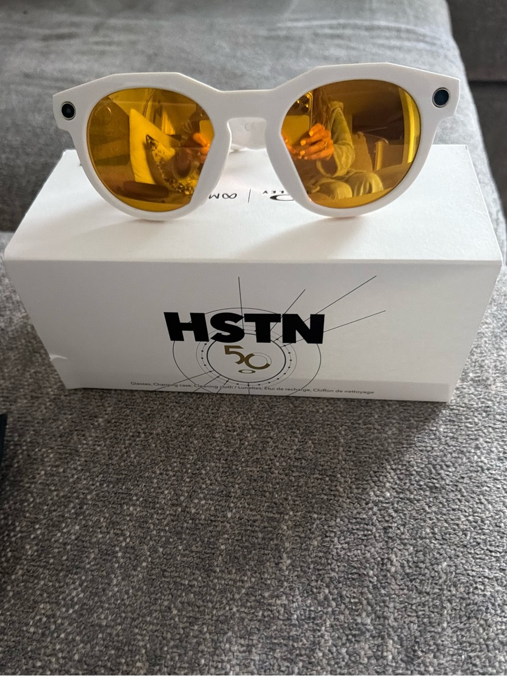 Oakley Meta AI HSTN Polarized Sunglasses - Ivory/Prizm 24K Polarized Lenses